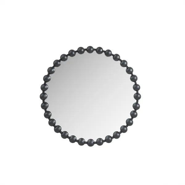 Beaded Round Wall Mirror 27"D