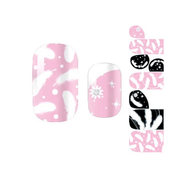 Beautiful Feather Set of 3 Nail Art Sticker Decals