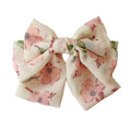 Beautiful Flower Bowknot Hair Barrette Handmade Chiffon