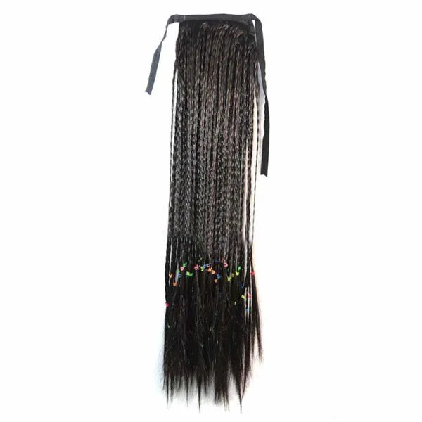 Black 50cm Long Hair Wig Extension Ponytail Braid