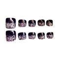 Black Artificial False Nails Bling Toenails
