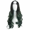 Black Green 65cm U Shape 2 Tone Cosplay Full Wig