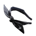 Black PU Leather Headband Large Bowknot Turban
