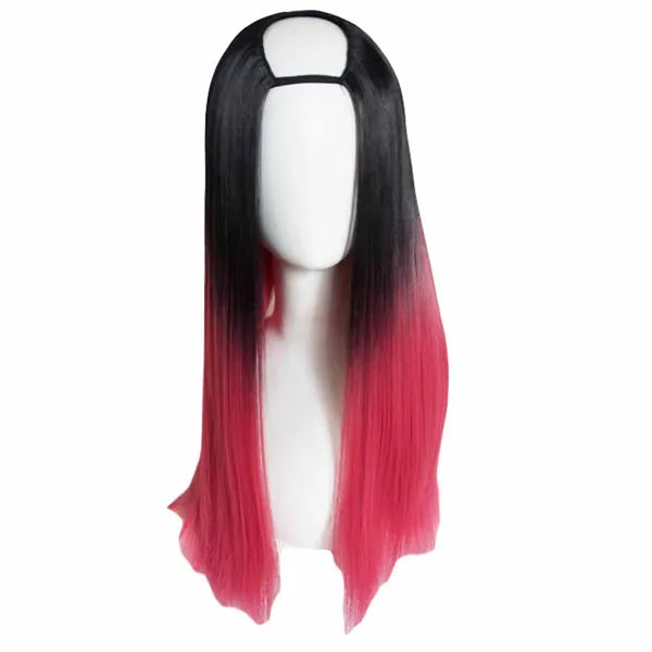 Black Rose Red 65cm U Shape 2 Tone Cosplay Full Wig