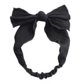 Black Simple Bowknot Stretch Hairband Solid Color