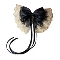 Black Vintage Lace Large Bowknot French Barrette
