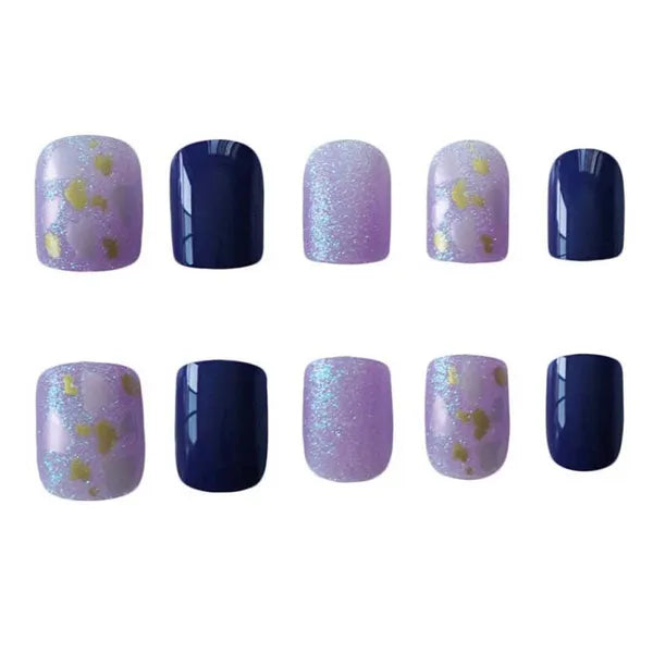 Bling Bling Purple False Fingernails