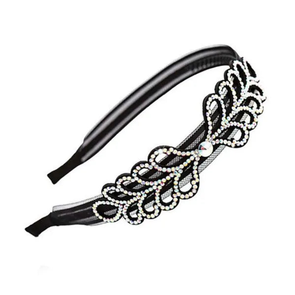 Bling Bling Rhinestone Headband Beaded Hair Hoop Mesh