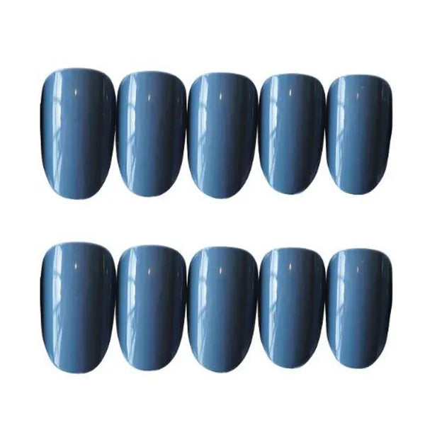 Blue False Fingernails Full Cover