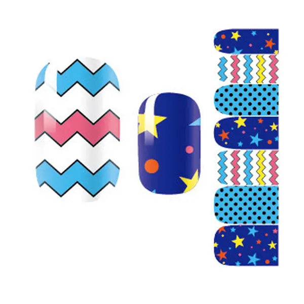 Blue Tone Nail Art Sticker Nail Decals 3 Sets