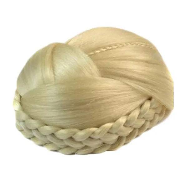 Braided Beige Hair Bun Hairpiece Updo
