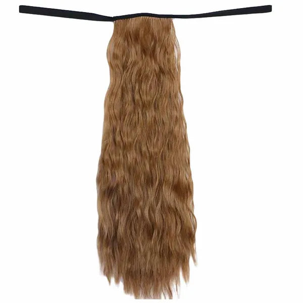 Brown 6A 50cm Long Curly Hair Wig Extension Ponytail