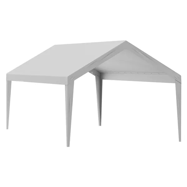 Carport Replacement Canopy Cover 12 x 20 ft, Garage Top Tent Shelter Tarp Heavy-Duty Waterproof & UV Protected, Easy Installation with Ball Bungees,Grey (Only Top Cover, Frame Not Include)