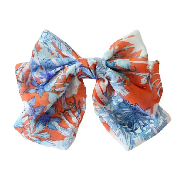 Chiffon Big Bowknot Hair Pin French Barrette Handmade