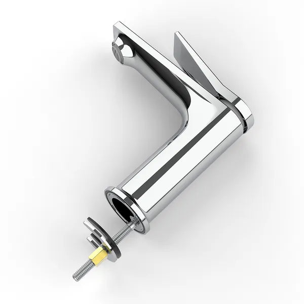 Chrome Single Hole Bathroom Faucet,Laundry Vanity Sink Faucet with Two 3/8" Hoses