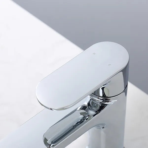Chrome Single Hole Bathroom Faucet,Laundry Vanity Sink Faucet with Two 3/8" Hoses