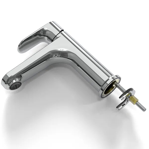 Chrome Single Hole Bathroom Faucet,Laundry Vanity Sink Faucet with Two 3/8" Hoses