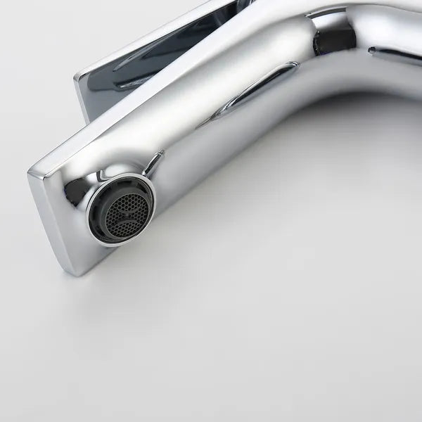 Chrome Single Hole Bathroom Faucet,Laundry Vanity Sink Faucet with Two 3/8" Hoses