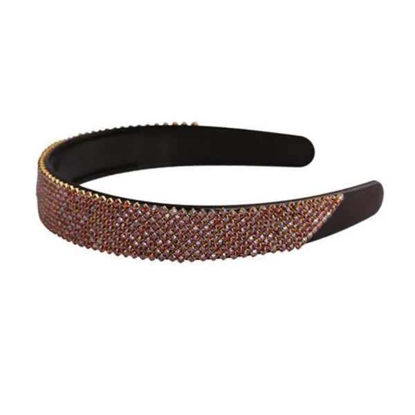 Coffee Beaded Hair Hoop Bling Bling Headband