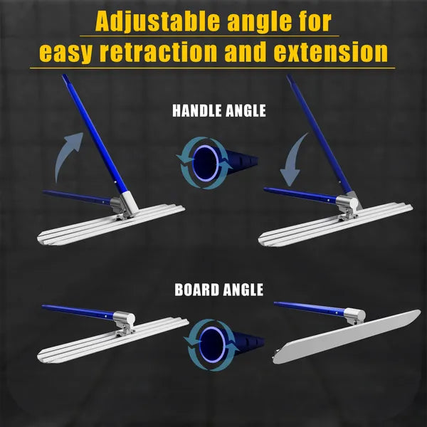Concrete Tools,48''×8'' Magnesium Aluminum Alloy Concrete Float with 4 Combinable Handles,Concrete Float with Carrying Toolbox,Trowel,Concrete Float Kit for Concrete Finishing