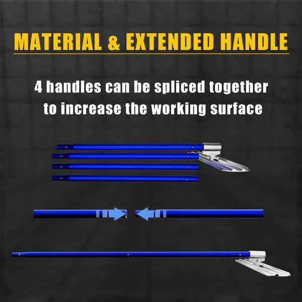 Concrete Tools,48''×8'' Magnesium Aluminum Alloy Concrete Float with 4 Combinable Handles,Concrete Float with Carrying Toolbox,Trowel,Concrete Float Kit for Concrete Finishing