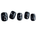 Constellation Black Short False Fingernails