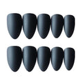 Cool False Fingernails Matte Black Sharp