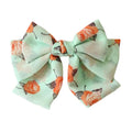 Cute Aqua Blue Rose Bowknot Hair Barrette Handmade Chiffon