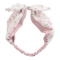 Cute Bowknot Headband White Pink Cherry Chiffon Linen