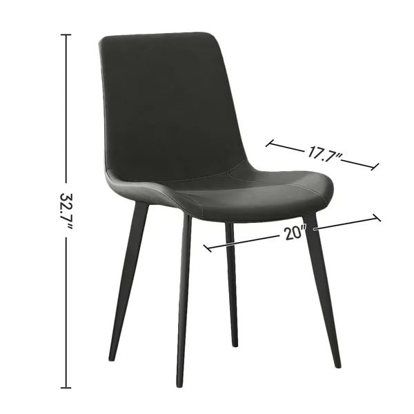 Dining Chairs 4PCS, Modern Kitchen & Dining Room Chairs, Upholstered Faux Leather Cushion Seat and Sturdy Metal Legs