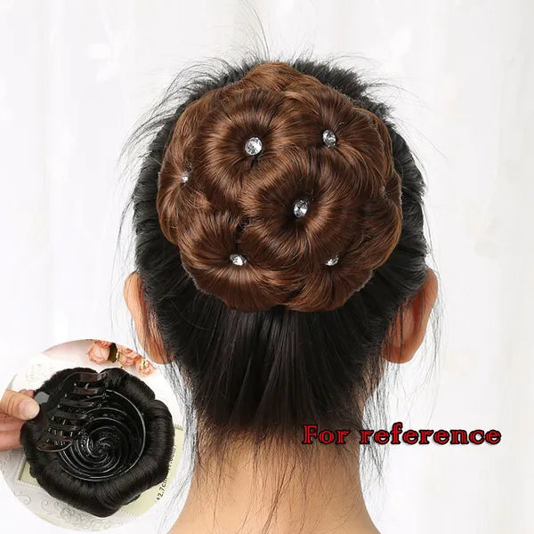 Elegant Hair Disk Chignon Light Brown 2 b