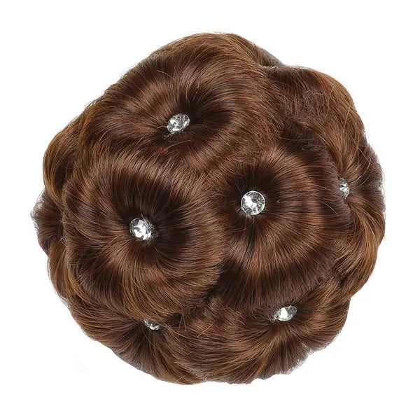 Elegant Hair Disk Chignon Updo Hairpieces Light Brown 2