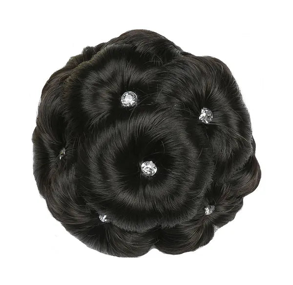 Elegant Hair Disk Chignon Updo Hairpieces Natural Black
