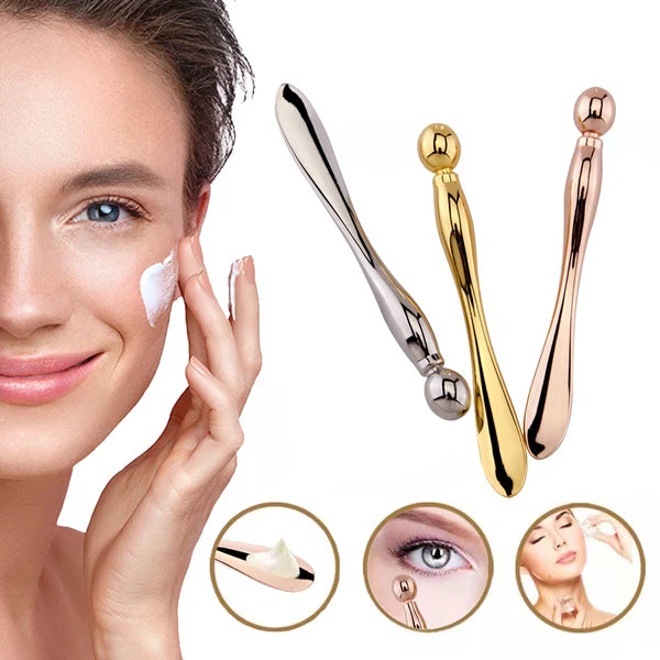 Eye Cream Stick Roller Metal Spatula Puff Applicator