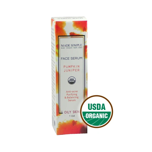 Face Serum Oily Skin Organic Vegan Pumpkin Juniper