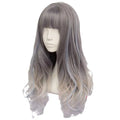 Fading Flaxen Highlights Blue 2 Tone Cosplay Full Wig