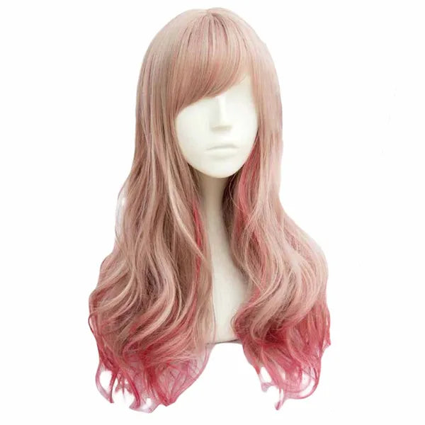 Fading Gold Grey Rose Red 2 Tone Cosplay Full Wig