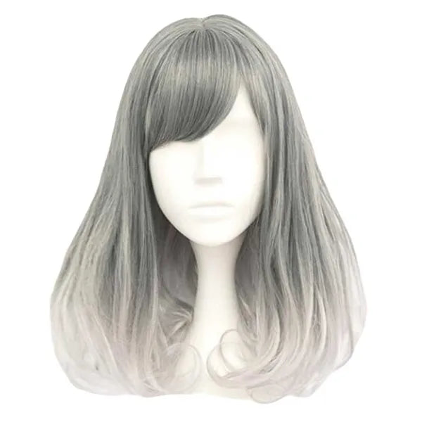 Fading Steel Gray 2 Tone Cosplay Full Wig Long Curly