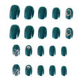 False Fingernails Dark Green Wedding Bead