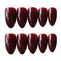 False Fingernails Wine Red Long Full Cover