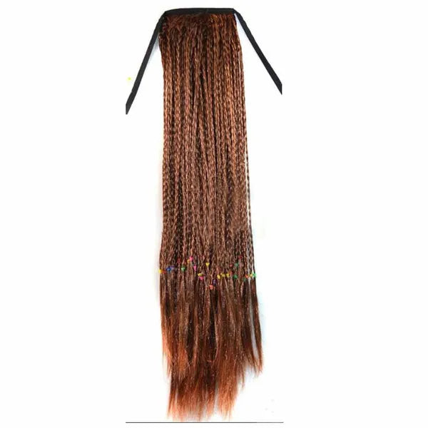 Flaxen 50 cm Long Hair Wig Synthetic Extension Ponytail Braid