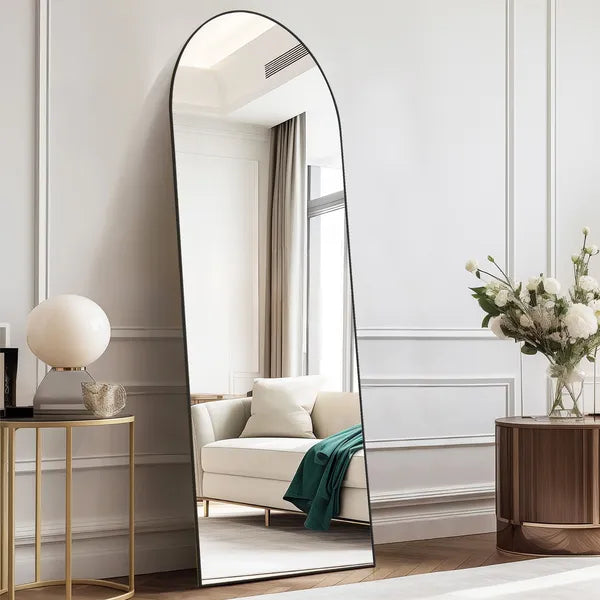 Floor Standing Mirror, Wall Mirror with Stand Aluminum Alloy Thin Frame,21''*64''