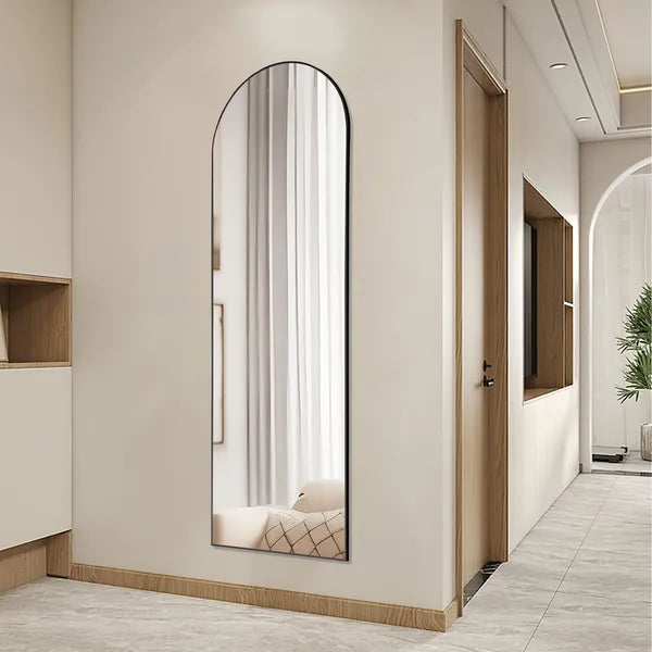 Floor Standing Mirror, Wall Mirror with Stand Aluminum Alloy Thin Frame,21''*64''