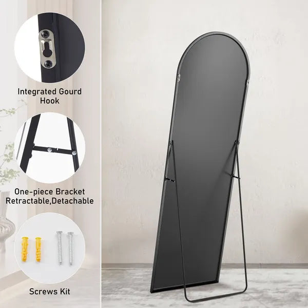 Floor Standing Mirror, Wall Mirror with Stand Aluminum Alloy Thin Frame,21''*64''