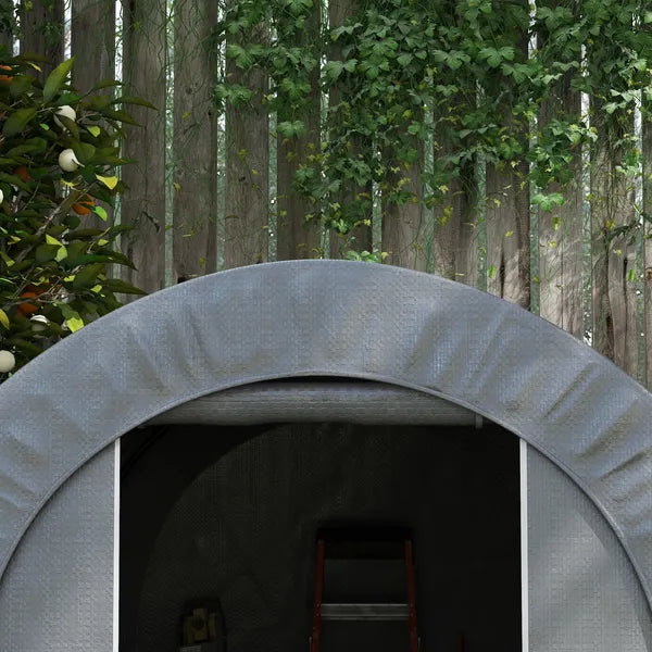 Galvanized Metal 6' x 8' Outdoor Storage Tent, Heavy Duty and Waterproof Portable Shed, for Bike, Motorcycle, Tools