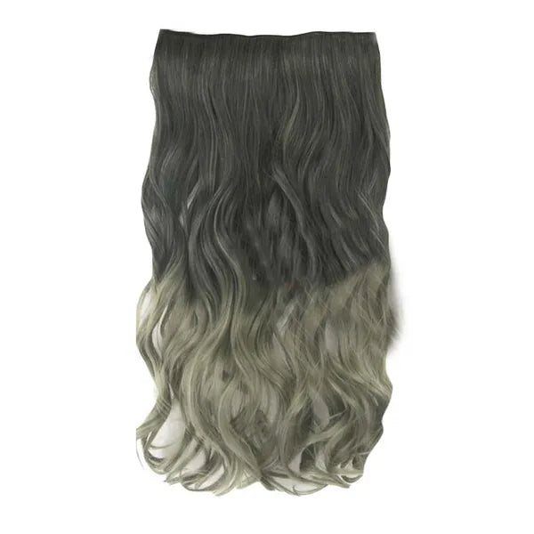Gradient One-piece Two Tone Curly Clip-on Style 2