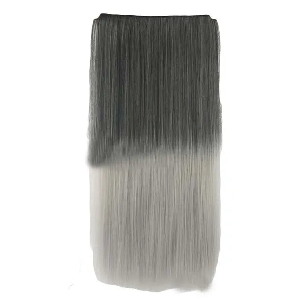 Granny Grey Gradient One-piece Two Tone Curly Clip-on