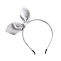 Grey Cute Rabbit Ears Thin Headband Sweet Bowknot
