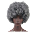 Grey Short Afro Curly Hair Wigs Women Large Fluffy