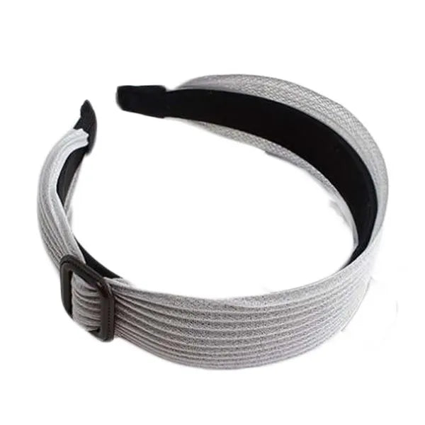 Grey Wide Headband Buckle Hairband